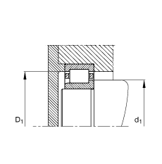 圓柱滾子軸承 NJ330-E-M1, 根據(jù) DIN 5412-1 標(biāo)準(zhǔn)的主要尺寸, 半定位軸承, 可分離, 帶保持架