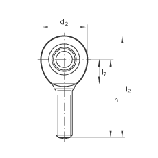 桿端軸承 GAL8-UK, 根據(jù) DIN ISO 12 240-4 標(biāo)準(zhǔn)，帶左旋外螺紋，需維護(hù)