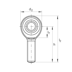 桿端軸承 GAKR16-PW, 根據(jù) DIN ISO 12 240-4 標(biāo)準(zhǔn)，帶右旋外螺紋，需維護(hù)