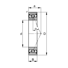 主軸軸承 HCS7026-E-T-P4S, 調節，成對或單元安裝，接觸角 α = 25°，兩側唇密封，非接觸，限制公差