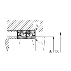 主軸軸承 HSS7012-C-T-P4S, 調節，成對安裝，接觸角 α = 15°，兩側唇密封，非接觸，加嚴公差