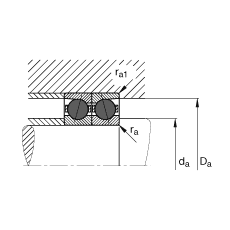 主軸軸承 HCB7204-C-T-P4S, 調節，成對或單元安裝，接觸角 α = 15°，陶瓷球，限制公差